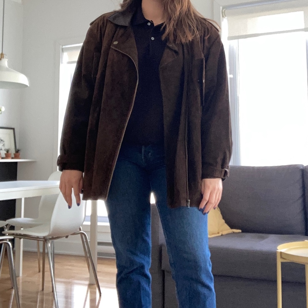 Oversized vintage leather jacket